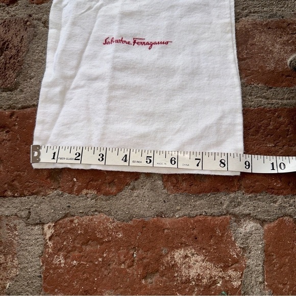 Salvatore FERRAGAMO Dust Cover Bag Shoes Handbags Authentic white with Red Logo - Picture 5 of 11